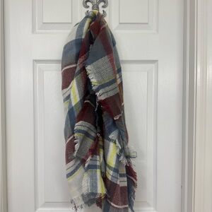 Plaid Fringed blanket Scarf